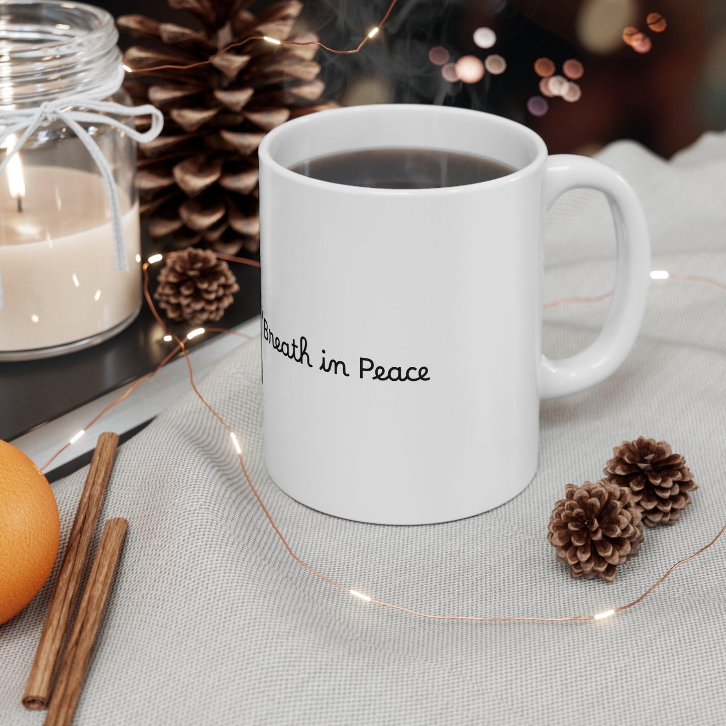 Inspirational InnerFlex Mug | 11oz Coffee Cup with 'Breathe in Peace' Design for Mindfulness and Motivation
