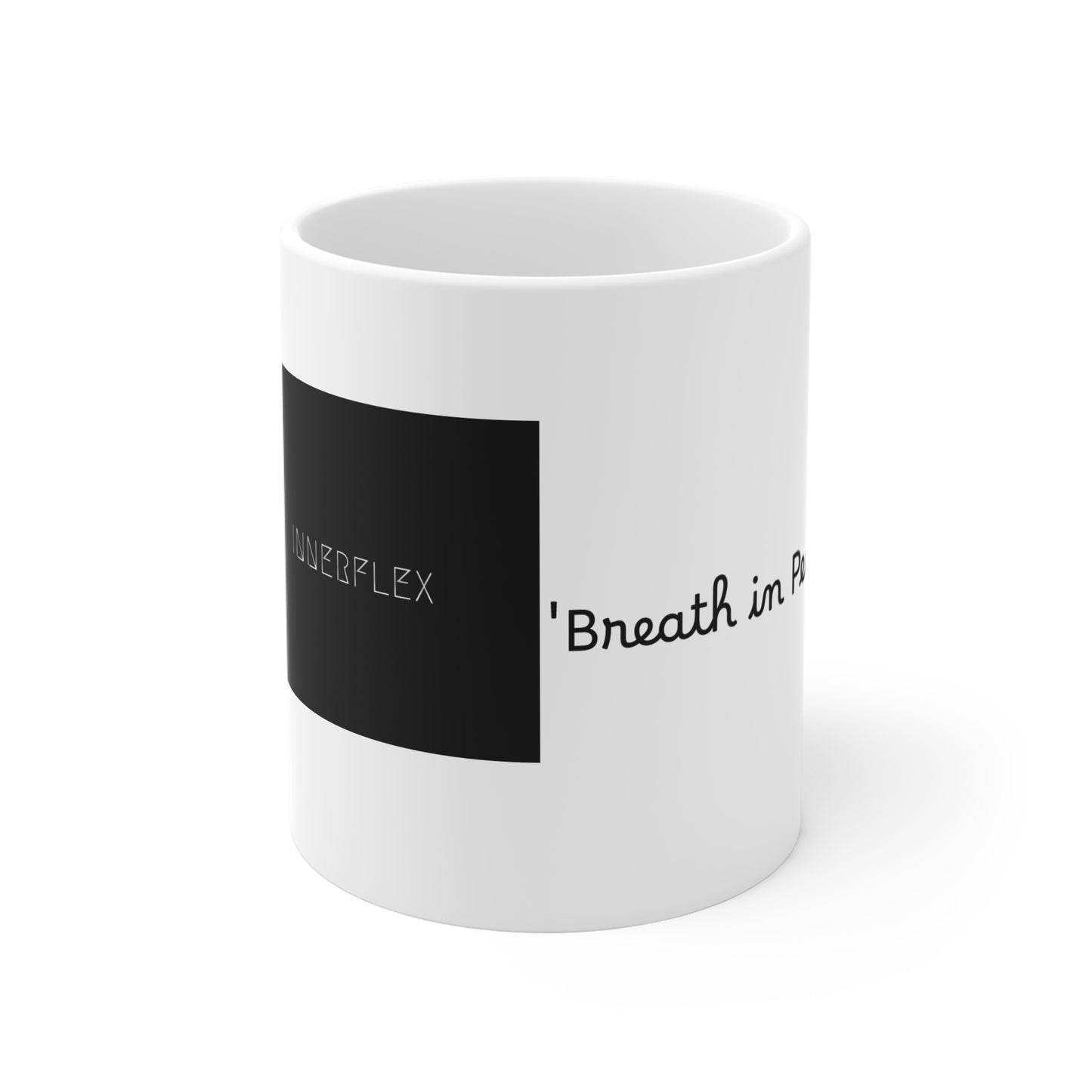 Inspirational InnerFlex Mug | 11oz Coffee Cup with 'Breathe in Peace' Design for Mindfulness and Motivation