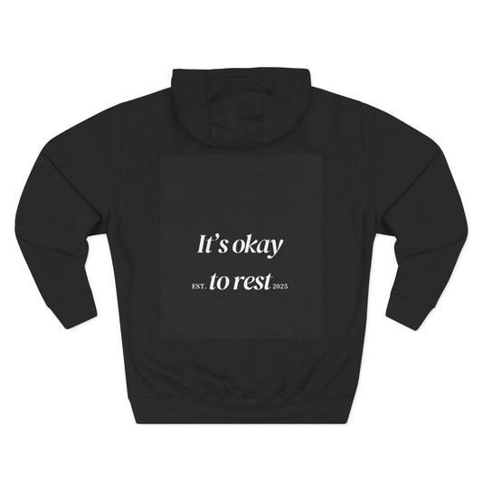 Innerplex Fleece Hoodie – It’s Okay to Rest – Cozy Black Sweatshirt for Self-Care & Relaxation
